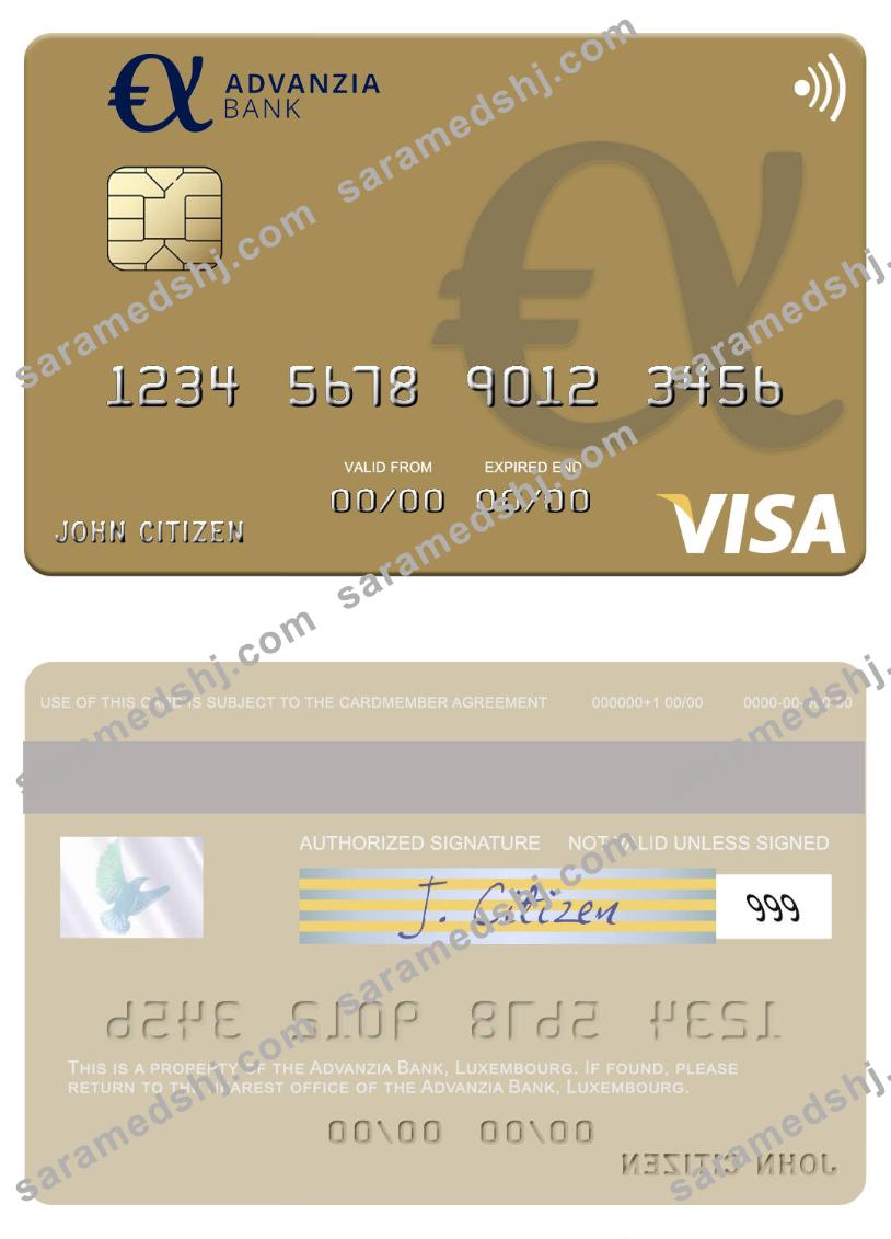 Luxembourg Advanzia Bank visa card